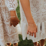 Gold-Plated Beaded Disc Coin Chain Bracelet Stainless Steel Jewelry Women Gift
