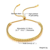 Stainless Steel Wheat Chain Bracelet for Women Girl, Adjustable Length
