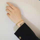 Stainless Steel Wheat Chain Bracelet for Women Girl, Adjustable Length