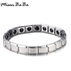 Stainless Steel Tourmaline Magnetic Bracelet Bio Health Care Bangle