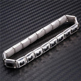 Stainless Steel Tourmaline Magnetic Bracelet Bio Health Care Bangle