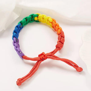 Rainbow Bracelets for Women Men Pride Gay Couple Braided String Bracelets