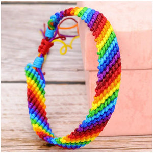 Rainbow Bracelets for Women Men Pride Gay Couple Braided String Bracelets