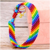 Rainbow Bracelets for Women Men Pride Gay Couple Braided String Bracelets