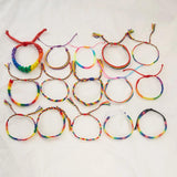Rainbow Bracelets for Women Men Pride Gay Couple Braided String Bracelets