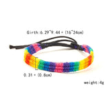Rainbow Bracelets for Women Men Pride Gay Couple Braided String Bracelets
