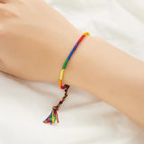 Rainbow Bracelets for Women Men Pride Gay Couple Braided String Bracelets