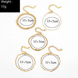 Tassel Chain Bracelet Set Geometric Letters Pearl Charm Bangles Vintage