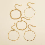 Tassel Chain Bracelet Set Geometric Letters Pearl Charm Bangles Vintage