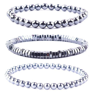 Weight Loss Magnetic Therapy Bracelet Women Hematite Beads Stretch