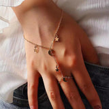 Butterfly Star Moon Pendant Bracelet for Women