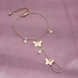 Butterfly Star Moon Pendant Bracelet for Women
