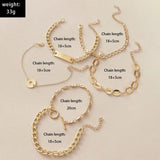 Heavy Metal Chain Bracelet Set Retro Geometric Twist Bangles Jewelry