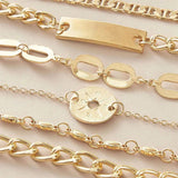 Heavy Metal Chain Bracelet Set Retro Geometric Twist Bangles Jewelry