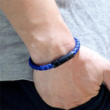 Braided Leather Bracelet Stainless Steel Buckle Retro Male Bracelets Bangles