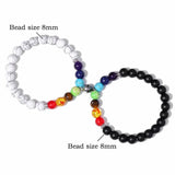 7 Chakras Heart Charm Couple Bracelets
