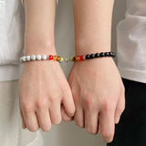 7 Chakras Heart Charm Couple Bracelets