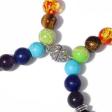 7 Chakras Heart Charm Couple Bracelets