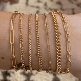 Flat Snake Chain Bracelets for Women, Stainless Steel Wristband Gift