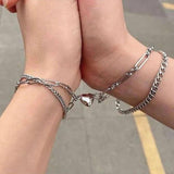 Heart Magnetic Couple Bracelets Set Love Attraction Pendant