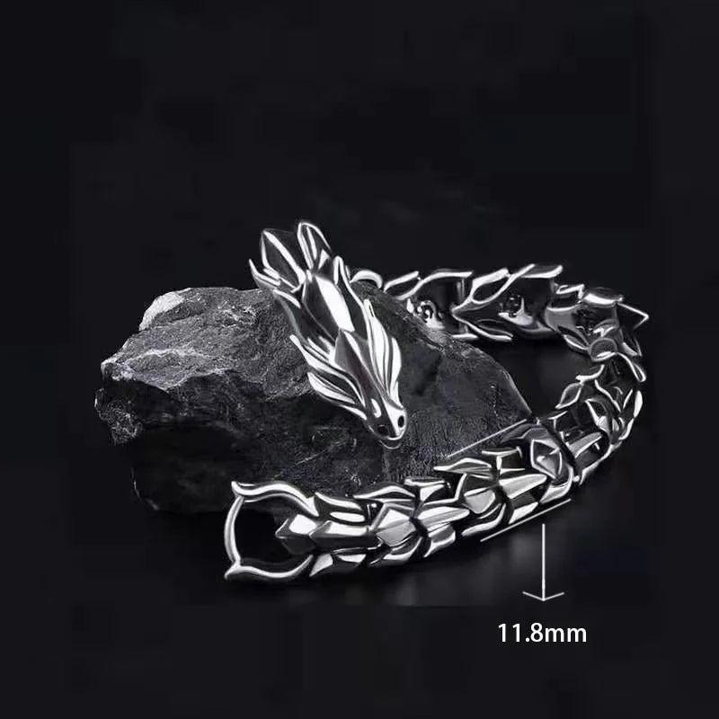 European Retro Dragon Head Men's Hip-hop Bracelet