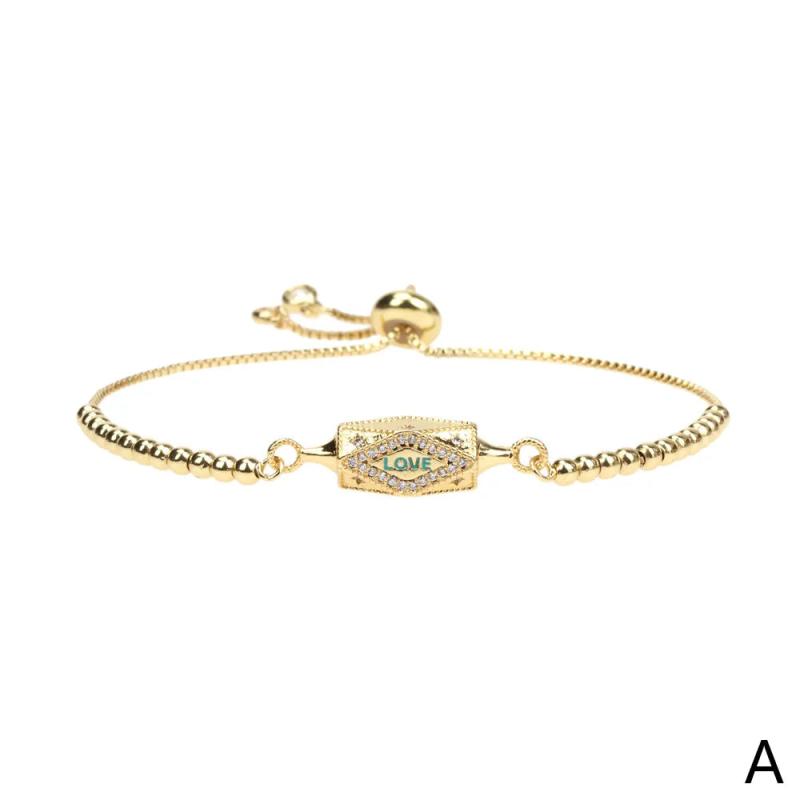 Love Heart Couple Bracelet Adjustable Rope Metal Friendship Gift