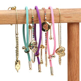 Love Heart Couple Bracelet Adjustable Rope Metal Friendship Gift