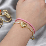 Love Heart Couple Bracelet Adjustable Rope Metal Friendship Gift