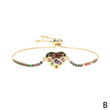 Love Heart Couple Bracelet Adjustable Rope Metal Friendship Gift