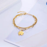 Cooltime Stainless Steel Four Leaf Clover Women's Bracelet