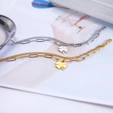 Cooltime Stainless Steel Four Leaf Clover Women's Bracelet