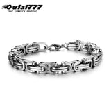 Byzantium Stainless Steel Bracelet with Cuba Chain Charm