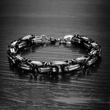 Byzantium Stainless Steel Bracelet with Cuba Chain Charm