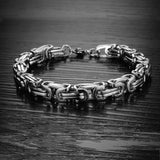 Byzantium Stainless Steel Bracelet with Cuba Chain Charm