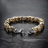 Byzantium Stainless Steel Bracelet with Cuba Chain Charm