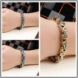 Byzantium Stainless Steel Bracelet with Cuba Chain Charm