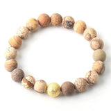 Matte Amazonite Round Beads Couple Bracelet