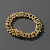 Punk Rhinestone Bracelet Cuban Link