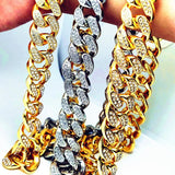 Punk Rhinestone Bracelet Cuban Link