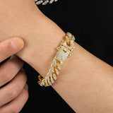 Punk Rhinestone Bracelet Cuban Link