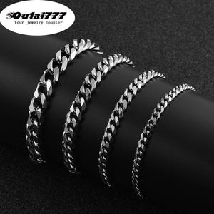 Stainless Steel Men's Cuban Link Chain Bracelet