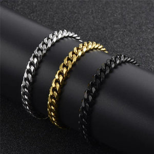 Stainless Steel Men's Cuban Link Chain Bracelet