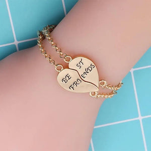 Heart Bracelets Set BFF Friendship Jewelry Gift
