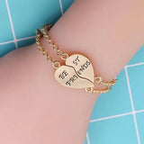 Heart Bracelets Set BFF Friendship Jewelry Gift