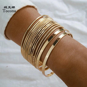 Punk Bracelets for Women Metal Bangle Bohemian Jewelry Gift