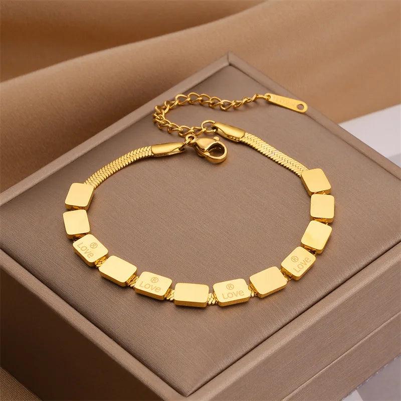 Vintage Chunky Bracelet 316L Stainless Steel for Women