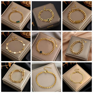 Vintage Chunky Bracelet 316L Stainless Steel for Women
