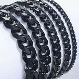 Stainless Steel Silver Plated Thick Bracelet Cuban Link Hand Chain