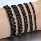 Men Thick Cuban Link Bracelet Stainless Steel Silver Plated