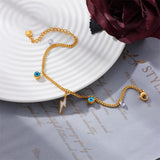 316L Stainless Steel Eye Shell Lightning Charm Chain Bracelet